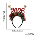 Glitzerndes rotes 2026 Neujahr-Stirnband mit goldenen Sternen, Maße 27x16,9 cm - Rotes 2026 Stern Stirnband