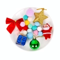 Set accessori per albero di Natale fai-da-te con pompon, stelle, fiocchi e ornamenti - Confezione regalo di accessori natalizi