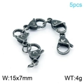 Pack of 5 vintage finish 304 stainless steel lobster clasps sized 15x7mm for DIY jewelry - Antique Black Lobster Clasp (KLJ7457-Z)