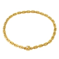 Detail of 18K gold plated stainless steel necklace with H-shaped links and gemstone clasp - Gold Necklace