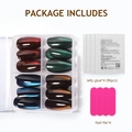 Cat eye nail set with 4 color packs, 96 adhesive tabs, and pink nail files on white background - 4 Color Cat Eye Set (ZHZ-BX-74)
