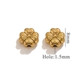 Golden 8mm clover-shaped stainless steel spacer beads with 1.5mm hole for jewelry making - No.160 (8mm) / Gold