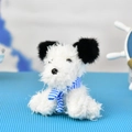 Cute West Highland Terrier white plush toy keychain puppy bag charm ornament for gifts - Ball Chain / 13cm / White (Blue Scarf)