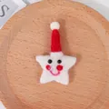 White felt star ornament with red Santa hat for Christmas DIY tabletop decoration - Star / 1 Piece