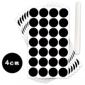 Waterproof round black chalkboard labels set with 4cm diameter and a white marker pen - Style B (4cm Round/With Pen)