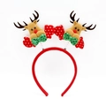 Christmas reindeer headband with plush deer antlers and polka dot bows for party decor - TK43 Polka Dot Deer Head