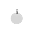 Polished silver stainless steel round military tag pendant with smooth blank finish - 35*1.8mm / Silver Round (Inner Hole)