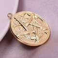 Ciondolo a stella in acciaio inossidabile 304 oro con nodo celtico su seta rosa fine - Oro