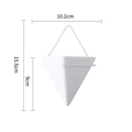 Modern minimalist white wall-mounted triangle ceramic planter with wire frame hanger - Small / White Pot - White Frame