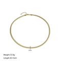 Collana piatta a serpente da 5mm in ottone placcato oro 18k con 42+5cm di lunghezza - 5mm