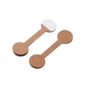 Macro detail of self-adhesive kraft paper dumbbell-shaped jewelry price tags for rings - Round / Kraft Paper Color