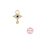 Anhänger 925 Sterling Silber Böser Blick mit blauem Stein und Goldbeschichtung - Gold Böser Blick (#16)