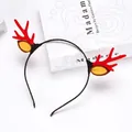 Christmas reindeer antler headband with red antlers and yellow ears for holiday parties - Leaf Red Antlers
