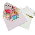 Pop-up 3D greeting card with pink unicorn and floral paper sculpture and envelope - Rainbow Unicorn