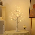 Albero di betulla bianca artificiale con perle LED bianco caldo per decorazioni - Betulla Bianco Caldo / 60cm/24LED