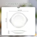 Nordic 10 inch ceramic large plate in gradient green with convenient dual handles - Misty Illusion - 10 Inch Large Plate