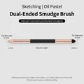 Dual-head blending pen for sketch and oil pastel with 0.7cm tip and 12.1cm length - S / Gold Black