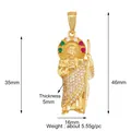 Saint Jude religious pendant in gold-plated copper with zircon stones and 46mm height - Pink L021086-St. Jude Gold Full CZ