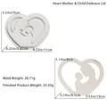 Luminous heart storage resin mold with mother and child silhouette including measurements - Heart Mom Hugging Child Lid