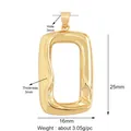 Golden rectangular openwork frame pendant with textured wave edges and top bail 25x16mm - Gold-Rectangular Hollow