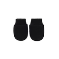 Soft black cotton newborn anti-scratch gloves with elastic cuffs on white background - Navy Blue Mittens