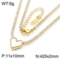 Golden heart pendant necklace in stainless steel with crystal accents and S925 hallmark - Heart Necklace (KN286414-HR)