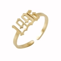 18K vergoldeter Edelstahlring mit gotischem Jahreszahlen-Design 1996 Motiv - 1996