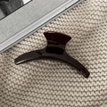 Elegante pinza de pelo grande rojo oscuro de acetato con texto Barrette dorado en tejido - 11.5CM / Marrón