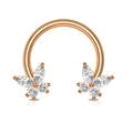 Rose gold horseshoe ring featuring butterfly charms with sparkling zircon stones - Rose Gold Butterfly Zirconia Style