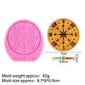 Stampo in silicone a forma di bussola per decorazione torte con campione dorato - Modello 4 / Rosa
