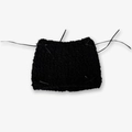 Cute black knit cat ear hat with ribbon bow tie details in a plush textured finish - 16x23cm / Black