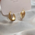 S925 silver needle gold geometric twisted hoop earrings with matte finish on silk background - Matte Cross Layered Earrings (5# Gold)