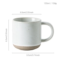 Morandi ceramic 155ml cappuccino cup with white speckled glaze and unglazed beige base - 155ml / White