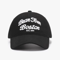 Berretto da baseball nero con ricamo bianco Boston 1901 e visiera curva in tela di cotone - Nero