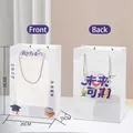 Graduation theme paper gift bag with window, white finish and motivational text illustration - Graduation Medium Bag / 30x20x15cm