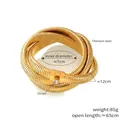 Collana a catena serpente in acciaio al titanio dorato con zirconi e stile triplo avvolto - Acciaio al titanio/Zircone / Oro 3 Strati