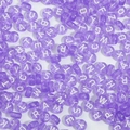 Purple acrylic round letter beads with white alphabets for jewelry making and crafts - Transparent Purple with White Letters
