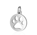 Dettaglio pendente a zampa di cane traforato in acciaio inossidabile argento - 12*17mm / Color Acciaio