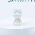 Miniature transparent Schnauzer puppy figurine made of clear crystal resin resin stones - 27 White Turquoise
