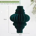 Green honeycomb paper foldable lantern Christmas tree ornament 20cm height - 20cm / Cylindrical / Green