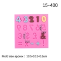 Stampo in silicone rosa con numeri e simboli per decorazioni di torte e fondant - Rosa