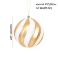 Pallina di Natale a spirale rossa e bianca 15cm con glitter per decorazione - Stile 3 (Spirale Oro Bianco 15cm)