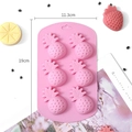 Pink silicone pineapple mold with 6 cavities for ice cubes or chocolate, 19cm by 11.3cm size - Pink (Pineapple)