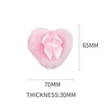 Rosa herzförmige Puderquaste mit Satinschleife, Größe 70x65x30mm für Make-up-Anwendung - 1 STÜCK Blank / Herzförmig / Rosa