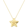 Detailansicht der 3D-Stern-Halskette in Gold-Finish mit einer feinen Gliederkette - Stern-Halskette (VL513) / Gold