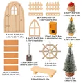 Set porta di Natale in miniatura con alberi DIY e decorazioni per casa delle bambole - Set di 16 pezzi porta e finestra