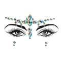 Multicolor iridescent rhinestone face jewels for music festivals and party makeup - HF-046 Multi-color Iridescent