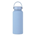 Light blue matte stainless steel sports water bottle with matching U-shaped handle - Haze Blue