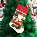 Festive Christmas stocking with 3D plush Santa Claus hanging on a decorated tree - 16M053A-Santa Claus