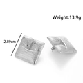 Orecchini quadrati d'argento con trama martellata in finitura acciaio inossidabile - Stile Quadrato Martellato (YE-065) / Argento